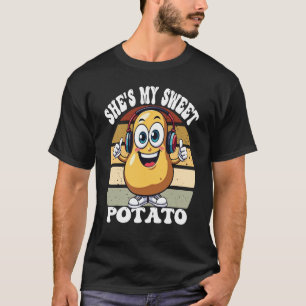 Ze is mijn lieve aardappel Cartoon Karakter met He T-shirt