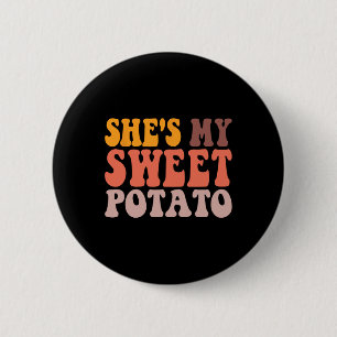 Ze is mijn lieve aardappel Ik Yam Couples Valentij Ronde Button 5,7 Cm