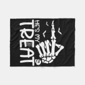 Ze is mijn Trick Halloween Skeleton Co. Fleece Deken (Voorkant (Horizontaal))