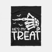 Ze is mijn Trick Halloween Skeleton Co. Fleece Deken (Voorkant)