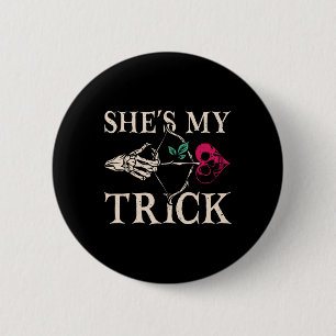 Ze is mijn Trick Matching Couple Halloween Costume Ronde Button 5,7 Cm