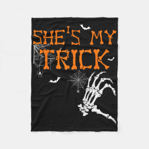 Ze is mijn truc, hij is mijn traktatie Halloween k Fleece Deken