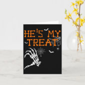 Ze is mijn truc, hij is mijn traktatie Halloween k Kaart (Gele Bloem)