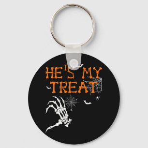 Ze is mijn truc, hij is mijn traktatie Halloween k Sleutelhanger