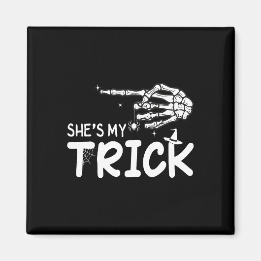 Ze is mijn truc koppels skelet hand Halloween Magneet (Voorkant)