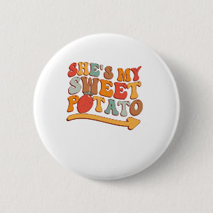 Ze is mijn zoete aardappel I YAM Thanksgiving Coup Ronde Button 5,7 Cm