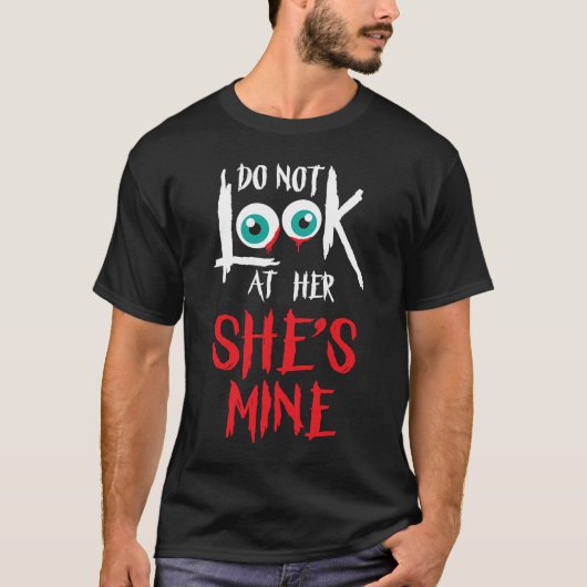 Ze is Mine Matching Outfit Mannen Halloween Couple T-shirt (Voorkant)