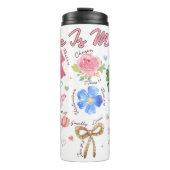 Ze is moeder Christelijk bloemontwerp Thermosbeker (Voorkant)