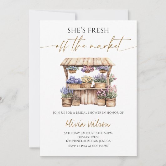 Ze is net klaar met het Market Vrijgezellenfeest P Kaart (Voorkant)