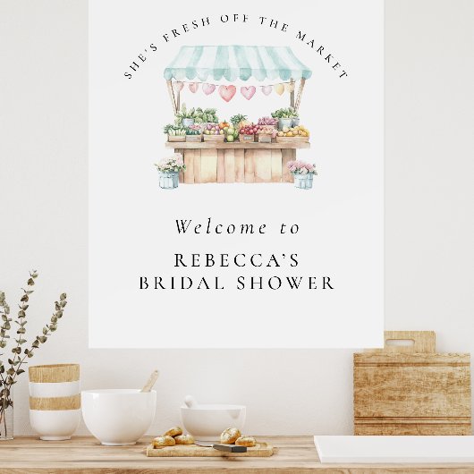 Ze is net uit de markt Vrijgezellenfeest Welkom Poster (Keuken)
