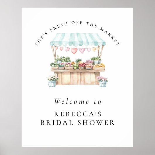 Ze is net uit de markt Vrijgezellenfeest Welkom Poster (Voorkant)