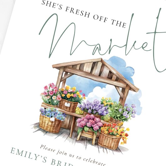 Ze is net uit het Market Sage Vrijgezellenfeest Kaart