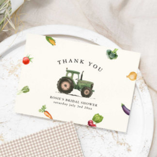 Ze is net van de boerenmarkt bruids douche bedankkaart