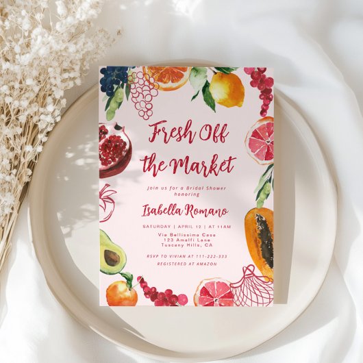 Ze is net van de markt Roze Bruidsdouche Kaart