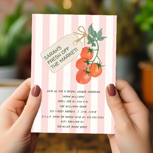 Ze is net van de markt Tomaten Bruidsfeest Kaart