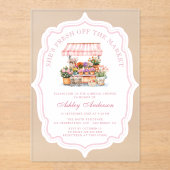 Ze is nog vers van de markt Vrijgezellenfeest Acryl Uitnodigingen (Voorkant)