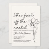 Ze is nog vers van de markt Vrijgezellenfeest Kaart (Voorkant / Achterkant)