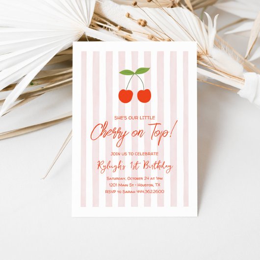 Ze is onze kleine kers op top meisjes 1e verjaarda kaart