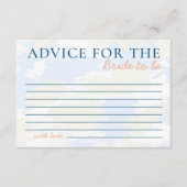 Ze is op Cloud 9 Advies voor Bride Vrijgezellenfee Informatiekaartje (Voorkant)