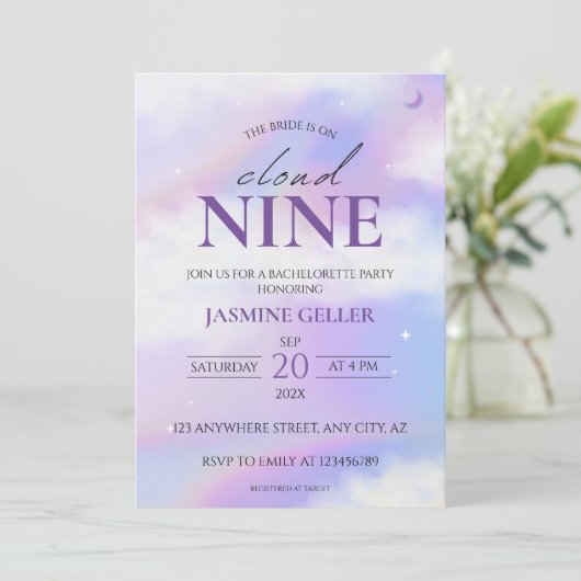 Ze is op cloud 9 Bachelorette Dreamweaver Pastel S Kaart (Staand voorkant)