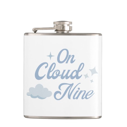 Ze is op Cloud 9 Bachelorette Party Favors Heupfles (Voorkant)