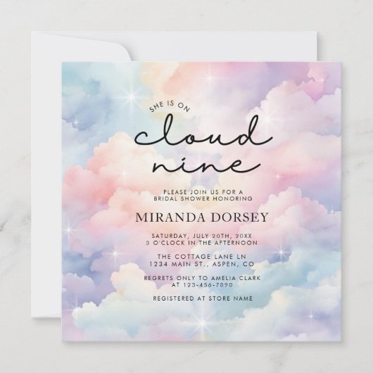 Ze is op Cloud 9 Dreamy Stars Vrijgezellenfeest Kaart (Voorkant)