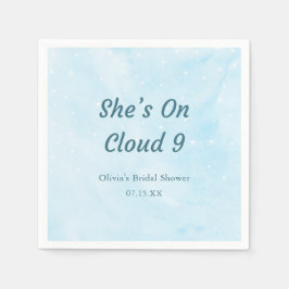 Ze is op Cloud 9 Droom Hemelblauwe Bruiloftsdouche Servet