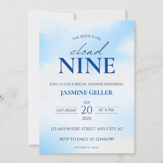 Ze is op cloud 9 droomachtig Vrijgezellenfeest Sof Kaart (Voorkant)