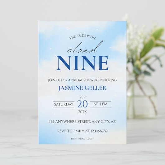 Ze is op cloud 9 droomachtig Vrijgezellenfeest Sof Kaart (Staand voorkant)