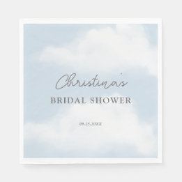 Ze is op Cloud 9 Droomachtige Aquarel Bruidsdouche Servet