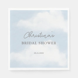 Ze is op Cloud 9 Droomachtige Aquarel Bruidsdouche Servet