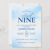 Ze is op cloud 9 droomblauw Vrijgezellenfeest in Kaart (Voorkant)