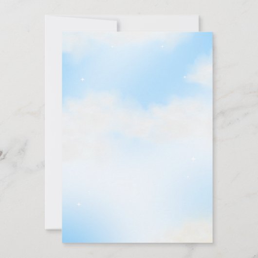 Ze is op cloud 9 droomblauw Vrijgezellenfeest in Kaart (Achterkant)