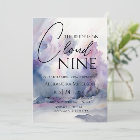 Ze is op cloud 9 Elegant Vrijgezellenfeest Dreamwe Kaart (Staand voorkant)