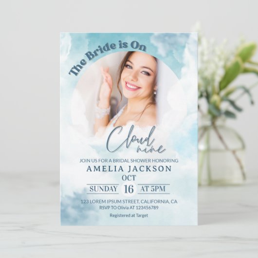 Ze is op cloud 9 Elegant Vrijgezellenfeest Dreamwe Kaart (Staand voorkant)