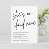 Ze is op Cloud 9 Minimalistisch Modern Vrijgezelle Kaart (Staand voorkant)