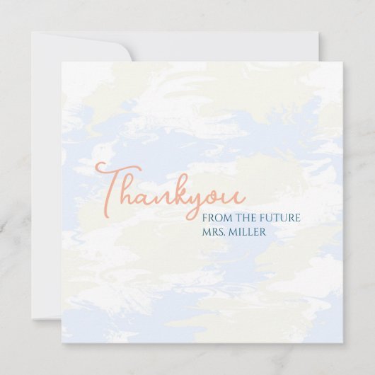 Ze is op Cloud 9 Minimalistische Bruidsdouche Bedankkaart (Voorkant)