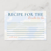 Ze is op Cloud 9 Recept voor Bride Vrijgezellenfee Informatiekaartje (Voorkant)