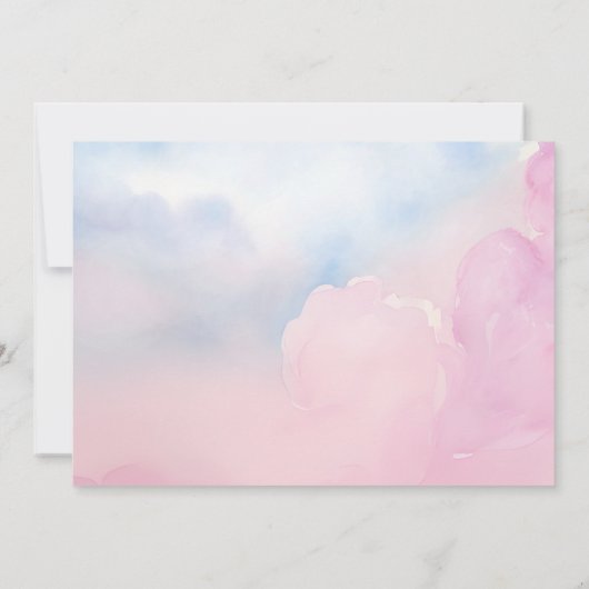 Ze is op Cloud 9 roze Waterverf Vrijgezellenfeest Bedankkaart (Achterkant)