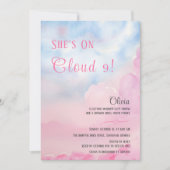 Ze is op Cloud 9 roze Waterverf Vrijgezellenfeest Kaart (Voorkant)