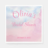 Ze is op Cloud 9 roze Waterverf Vrijgezellenfeest Servet (Voorkant)