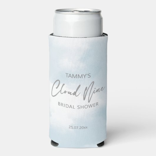 Ze is op cloud negen vrijgezellenfeest gunsten seltzer blikjeskoeler (Seltzer Voorkant)