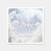 Ze is op Cloud Nine 9 White Pampas Vrijgezellenfee Servet (Voorkant)