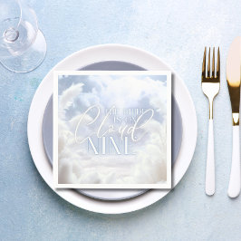 Ze is op Cloud Nine 9 White Pampas Vrijgezellenfee Servet