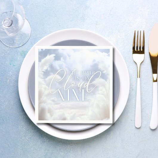 Ze is op Cloud Nine 9 White Pampas Vrijgezellenfee Servet