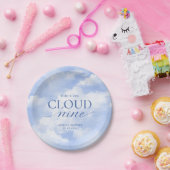 Ze is op Cloud Nine Blue Bruidsdouche Papieren Bordje (Feest)