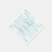Ze is op Cloud Nine Blue White Bruidsdouche dromer Servet (Hoek)