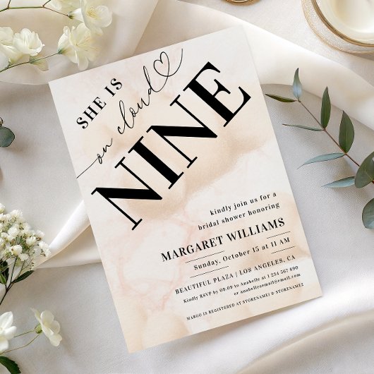 Ze is op Cloud Nine Heart Script Vrijgezellenfeest Kaart