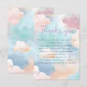 Ze is op Cloud Nine Pastel Colors Vrijgezellenfees Bedankkaart (Voorkant / Achterkant)