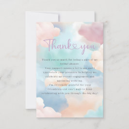 Ze is op Cloud Nine Pastel Colors Vrijgezellenfees Bedankkaart